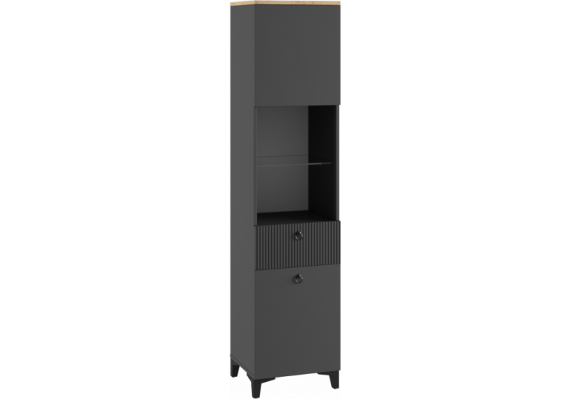 Шкафы Ника 400 эйхория QR-17 / графит / дуб делано (40x41x220). 